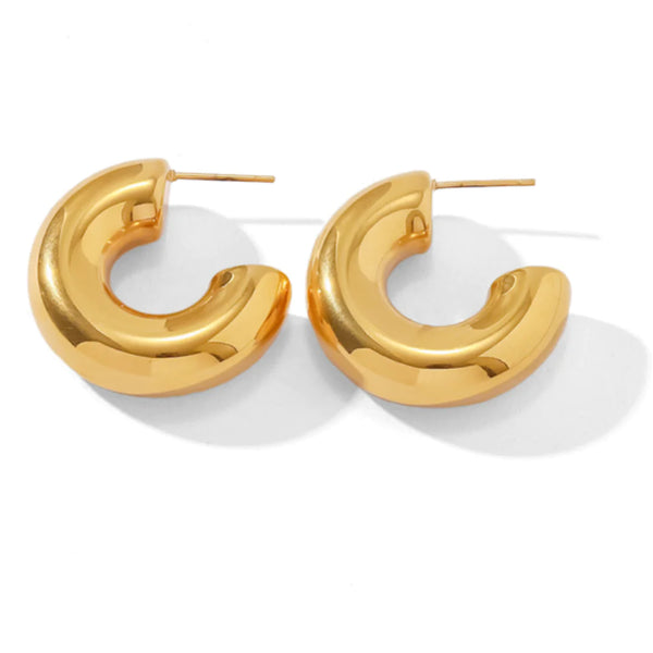Tamara Earrings – French-Inspired C-Shaped Stainless Steel Earrings