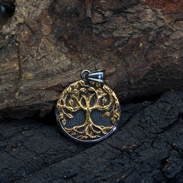 Men’s Gold Tree Pendant Necklace