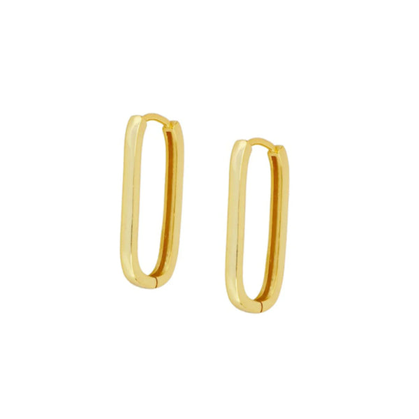 Rectangular Sterling Silver Earrings – Gold-Plated Minimalist Jewelry