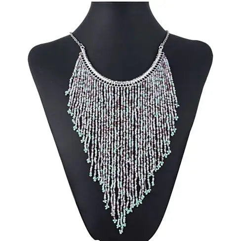 Bohemian Beads Waterfall Necklace