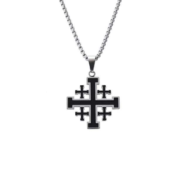 Men's Stainless Steel Cross Necklace - Hip Hop Pendant